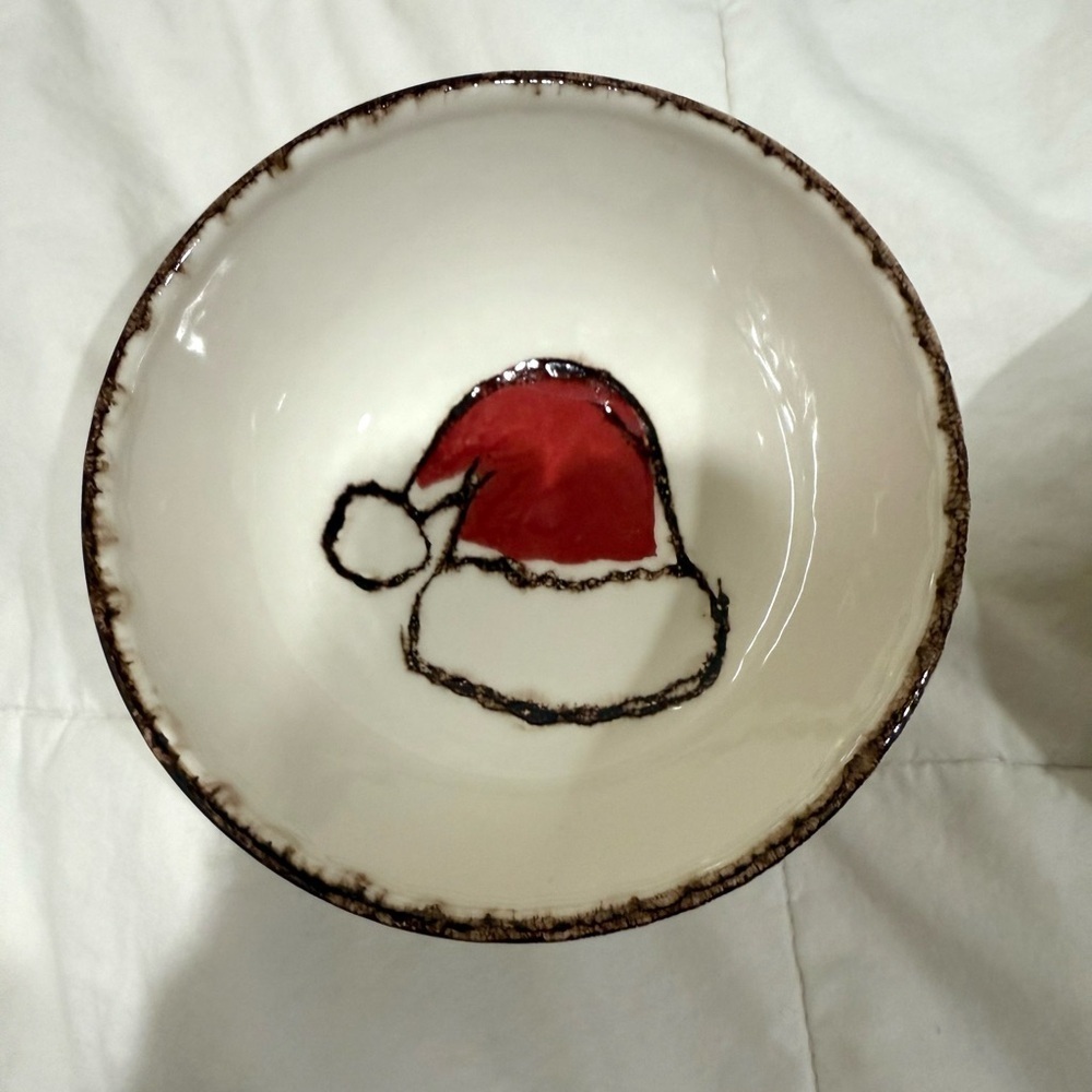 Festive Santa Hat Bowl set of 2